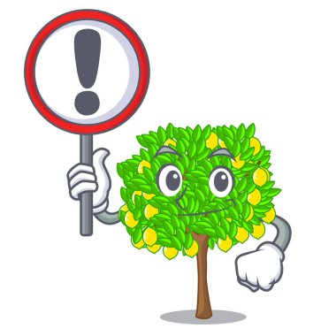 Karikatür şeklinde işaret limon ağacı