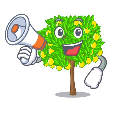 Karikatür şeklinde ile megafon limon ağacı