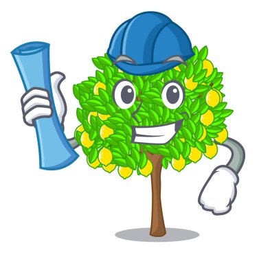 Maskot ile izole limon ağacı mimar