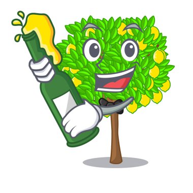 Pot karakter ile bira limon ağacı
