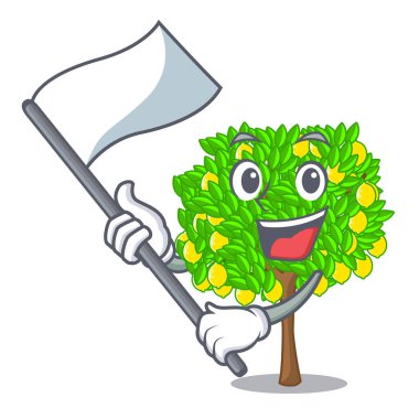 Pot karakter ile bayrak limon ağacı