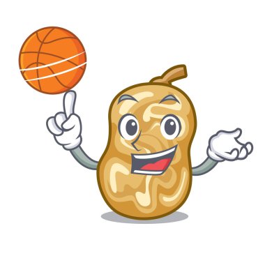 İçinde basketbol üzümlü bir karikatür kase