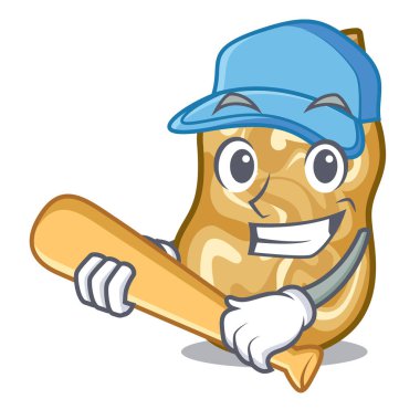 Beyzbol kuru üzüm oynayarak bir karikatür kase