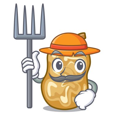 Çiftçi üzüm bir karikatür kase