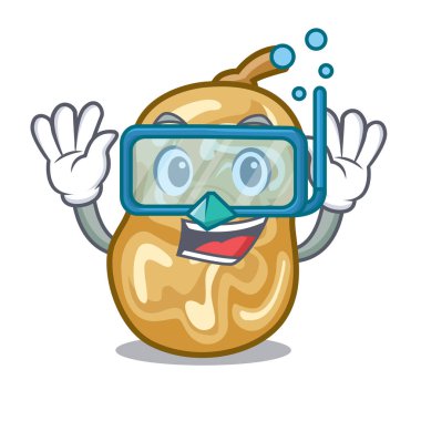 Dalış kuru üzüm ile maskotu izole