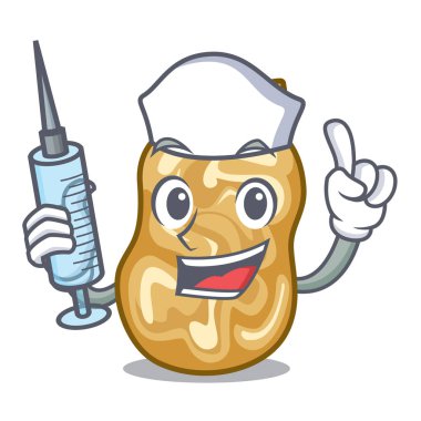 Hemşire kuru üzüm ile maskotu izole