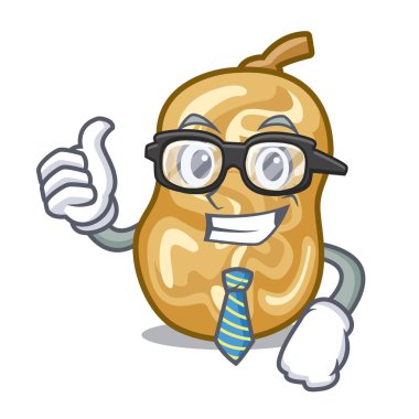 Maskot ile izole iş adamı kuru üzüm