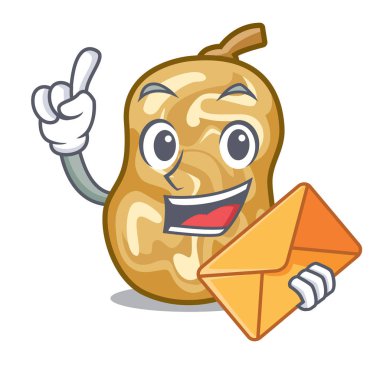 Zarf kuru üzüm ile maskotu izole