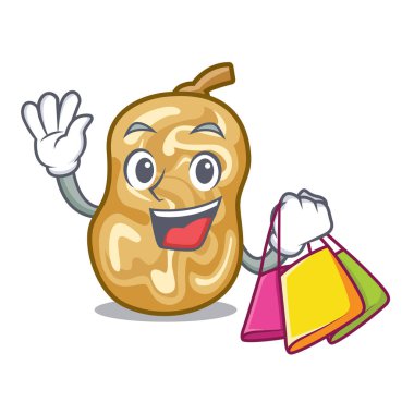 Kuru üzüm ile maskotu izole alışveriş