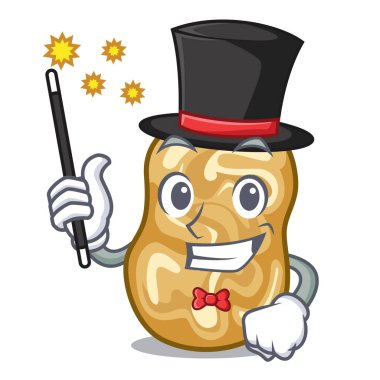 Ahşap çizgi film tablosunun üstünde büyücü kuru üzüm