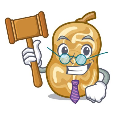 Ahşap çizgi film tablosunun üstünde yargıç kuru üzüm