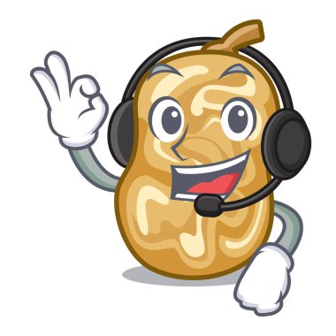 Ahşap çizgi film tablosunun üst kısmındaki kulaklık kuru üzüm ile