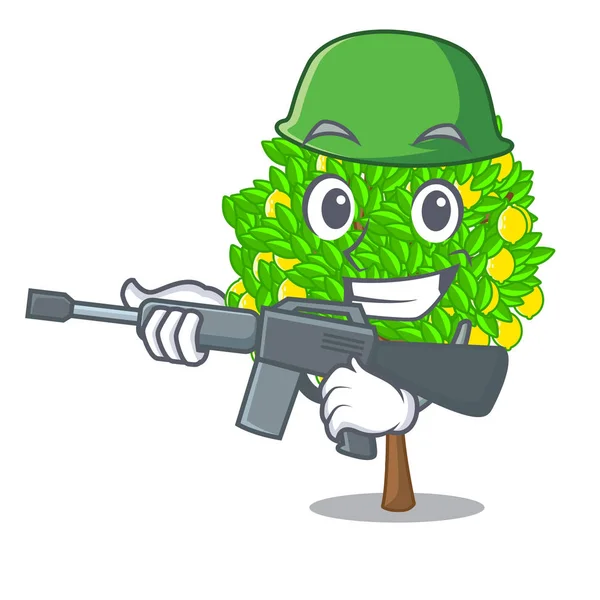 Armádní citron strom v kreslené obrazce — Stockový vektor