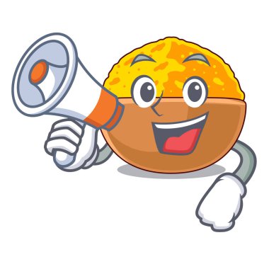 Maskot ile izole megafon zerdeçal tozu ile