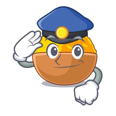 Polis zerdeçal tozu maskotu ile izole