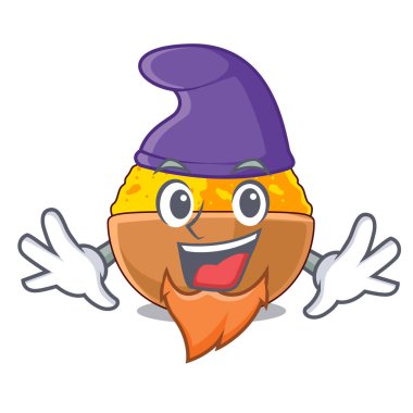 Elf zerdeçal tozu maskotu ile izole