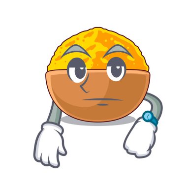 Zerdeçal tozu bekleyen ahşap karikatür tablo yerleştirilir