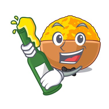 Birayla zerdeçal tozu ahşap karikatür tablo yerleştirilir.