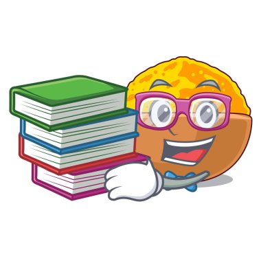 Öğrenci kitap zerdeçal tozu ile ahşap karikatür tablo yerleştirilir