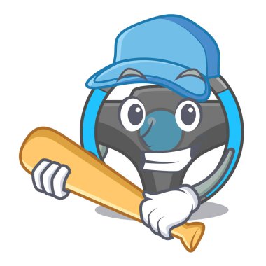 Beyzbol direksiyon karikatür izole çalmaya