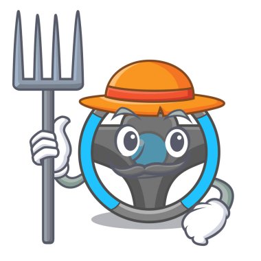 Çiftçi direksiyon izole karikatür