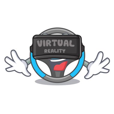Sanal gerçeklik direksiyon simidi bir maskot kutusunda