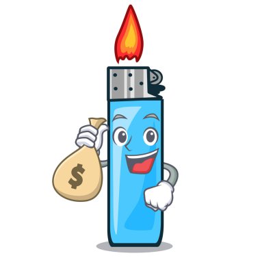 Para çantası plastik çakmak ile karakter şekli