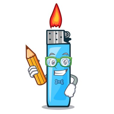 Karikatür izole öğrenci plastik çakmaklar