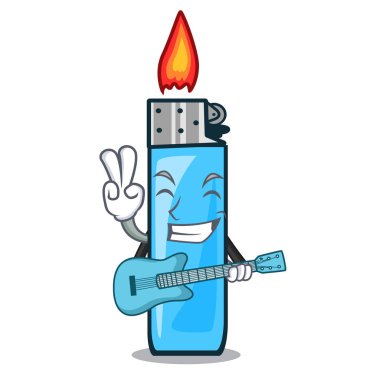 Gitar ile plastik çakmaklar maskot cep yerleştirilir.