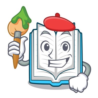 Çizgi film tablo açılan sanatçı kitap