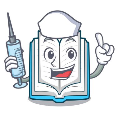 Açık kitap karakteri izole hemşire