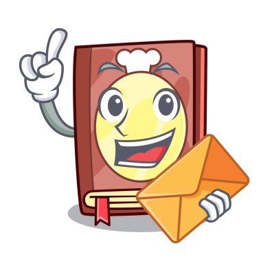 Zarf tarif kitabı ile izole karikatür