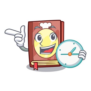 Karikatür izole saat tarif kitabı ile