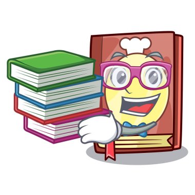 Öğrenci kitap tarif kitabı maskot raf ile