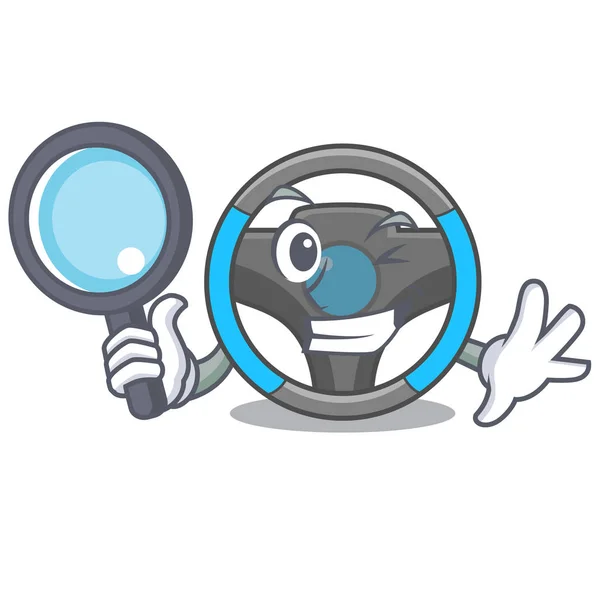 Detective steering wheel in the character shape — Stock Vector