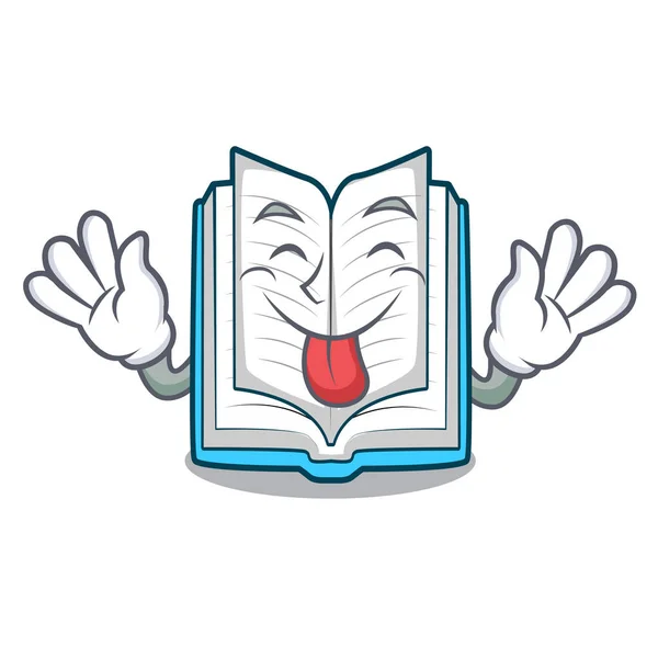 Lengua abierta libro en la caja de dibujos animados — Vector de stock