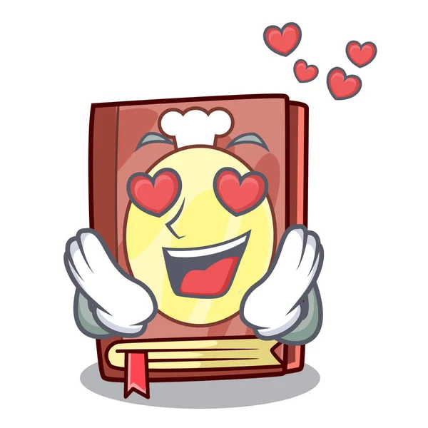 In liefde receptenboek in de vorm van de cartoon — Stockvector