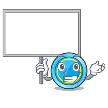 Getirmek frizbi şeklinde bir maskot kurulu.