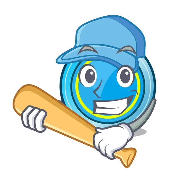 Jouer au baseball frisbee dans la forme d'une mascotte — Image vectorielle