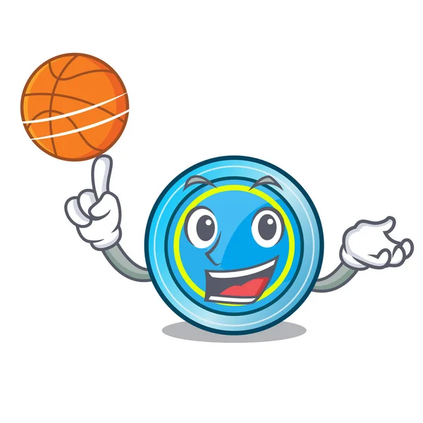 Con frisbee basket a forma di mascotte — Vettoriale Stock