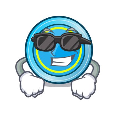 Süper serin frizbi karikatür ile izole