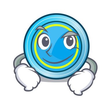 Karikatür ile izole smirking frizbi