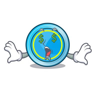 Para göz frizbi sonraki bir ahşap karikatür tablo