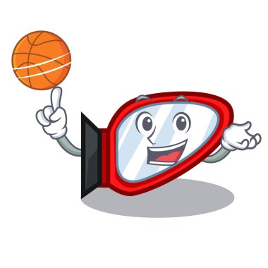 Basketbol yan ayna ile karakteri ile izole