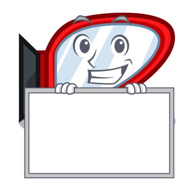 Karakteri ile izole kurulu yan ayna ile sırıtarak