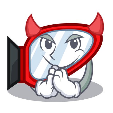 Şeytan yan ayna çizgi film kutusunda