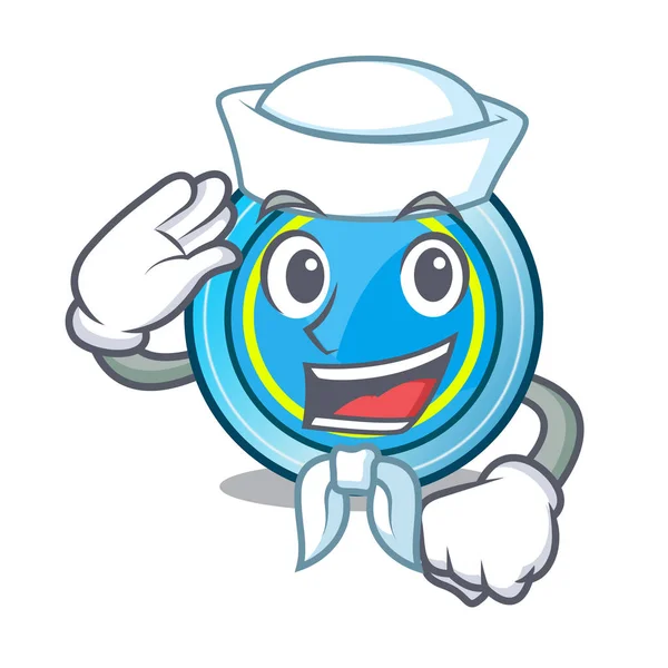 Sailor frisbee i formen en maskot — Stock vektor