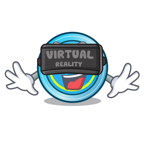 Virtual realitas mainan frisbee dalam bentuk karakter - Stok Vektor