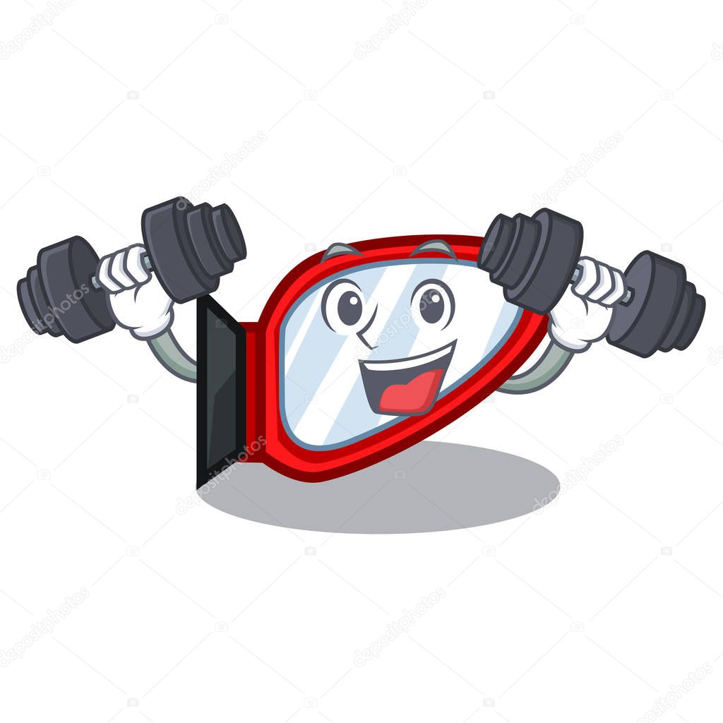Fitness side mirror isolated with the character
