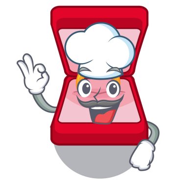 Şef alyans kutusu maskotu ile izole